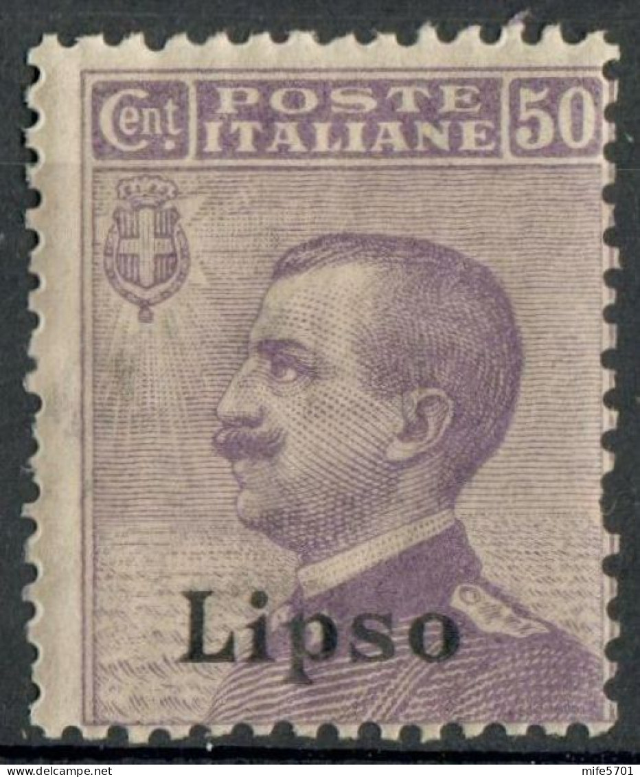 REGNO COLONIE EGEO LIPSO 1916 DUE FRANCOBOLLI DA c. 40 E c. 50 SOPRASTAMPATI 'LIPSO' NUOVI MNH ** SASSONE 6/7