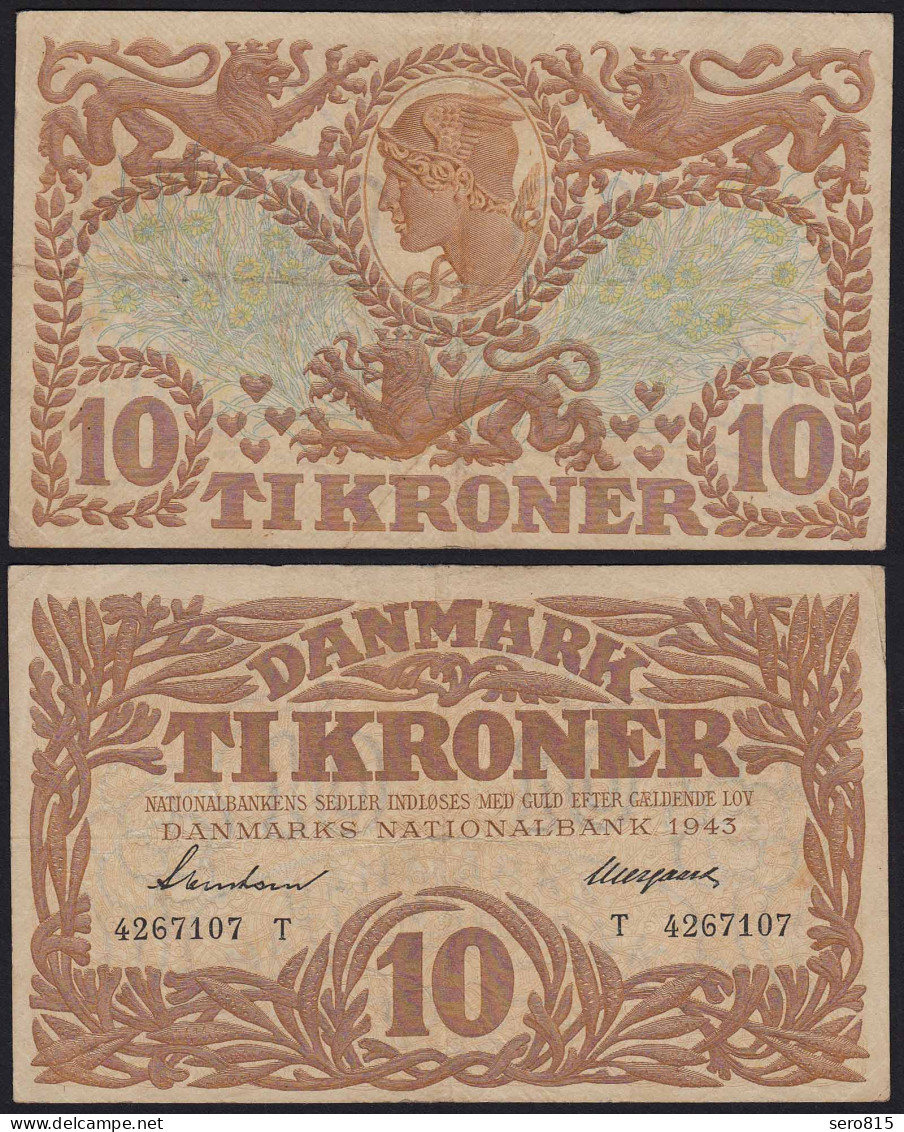 DÄNEMARK - DENMARK 10 KRONOR 1943 VF  Pick 31n  (19854 - Dänemark