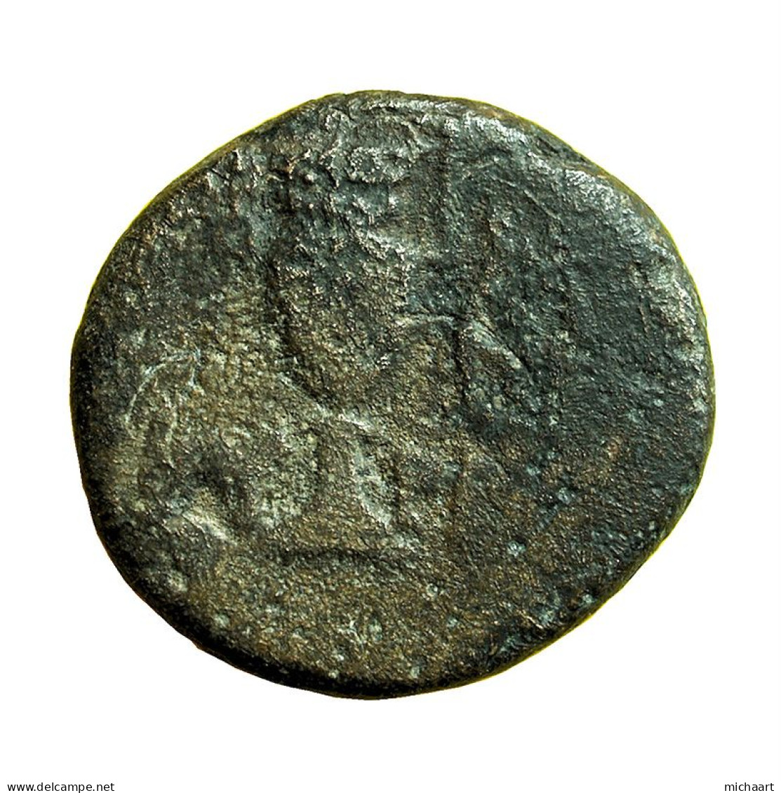 Ancient Greek Coin Myrina Aeolis AE15mm Apollo / Amphora 01840 - Griechische Münzen