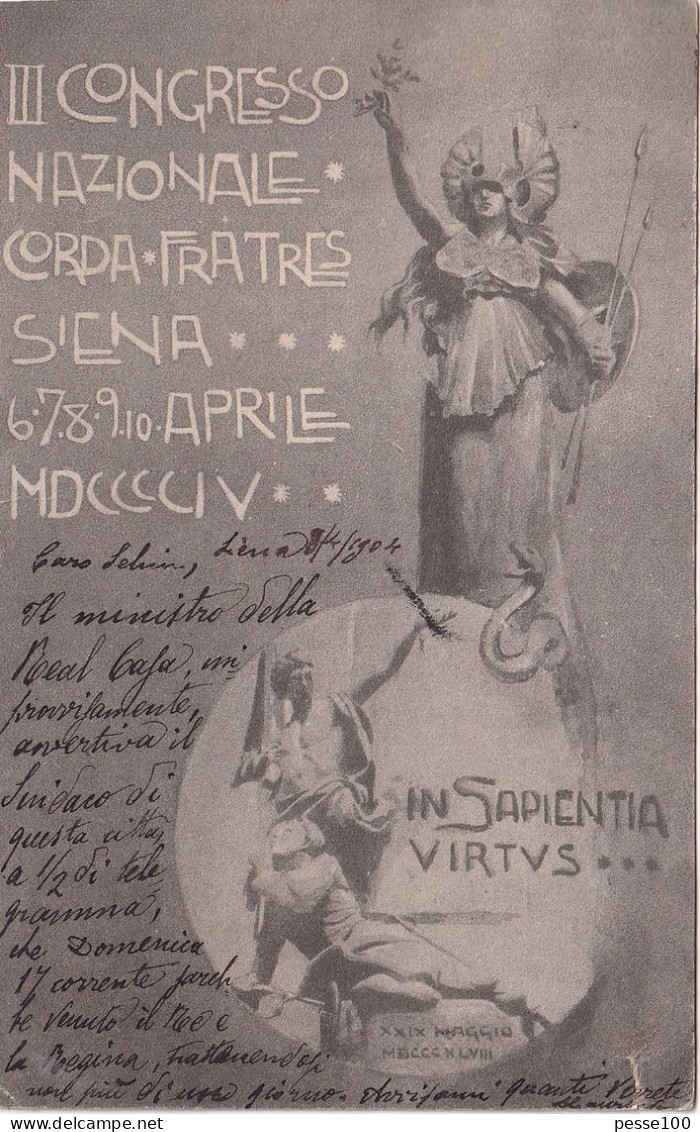 SIENA III° CONGRESSO NAZIONALE CORDA FRATRES 06/10 APRILE 1904 - Siena