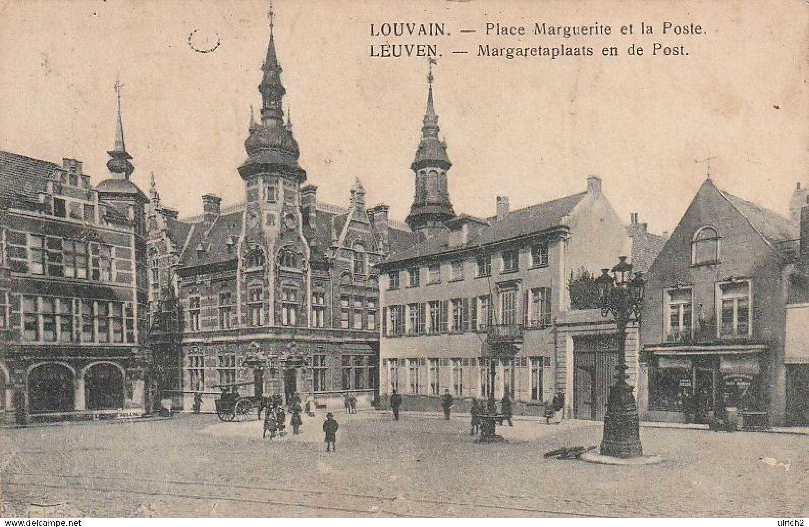 AK Louvain Leuven - Place Marguerite Et La Poste - Feldpost Löwen 1917  (69380) - Leuven