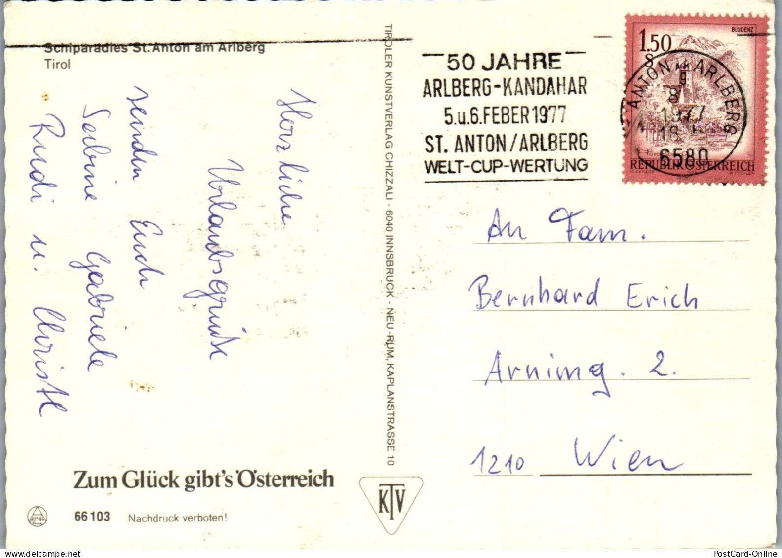 51486 - Tirol - St. Anton , Am Arlberg , Mehrbildkarte - Gelaufen 1977 - St. Anton Am Arlberg