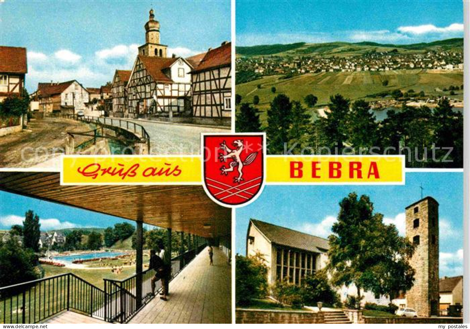 72891131 Bebra Teilansicht Panorama Schwimmbad Kirche Bebra - Bebra