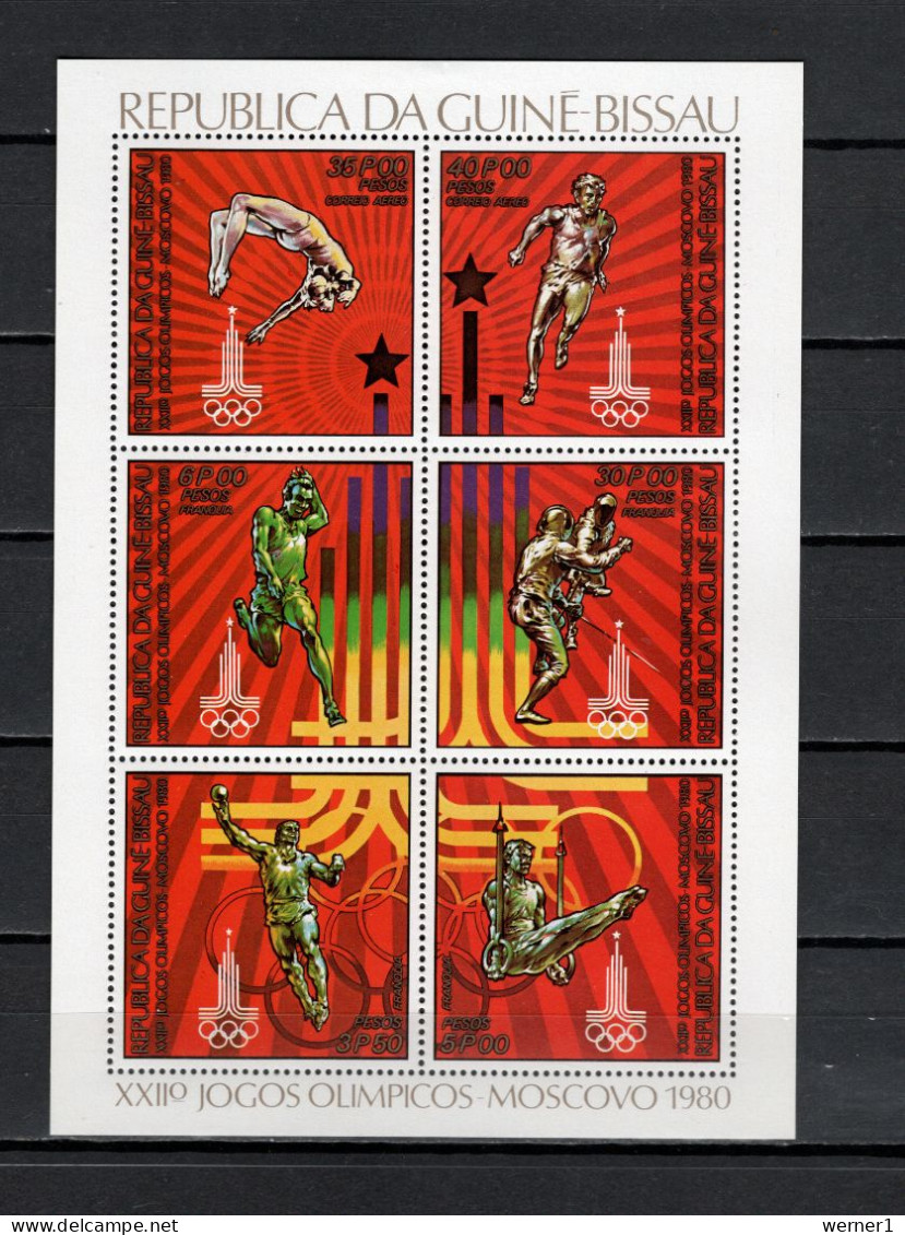 Guinea - Bissau 1980 Olympic Games Moscow, Athletics, Fencing, Etc. Sheetlet MNH -scarce- - Estate 1980: Mosca