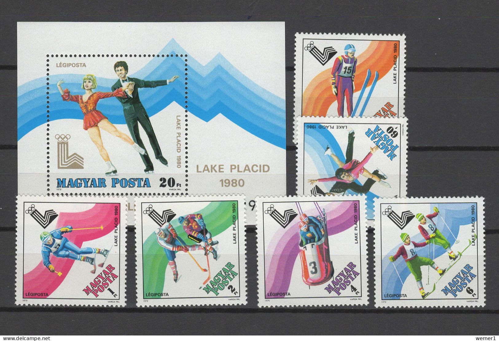 Hungary 1979 Olympic Games Lake Placid Set Of 6 + S/s MNH - Winter 1980: Lake Placid