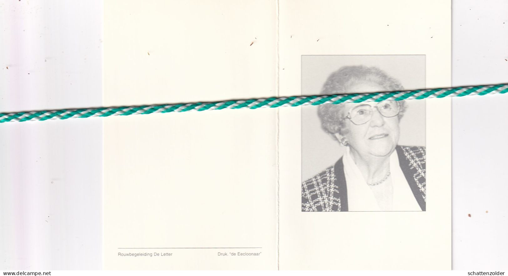 Martha Maria Van De Putte-Proot, Eeklo 1911, 2000. Foto - Obituary Notices