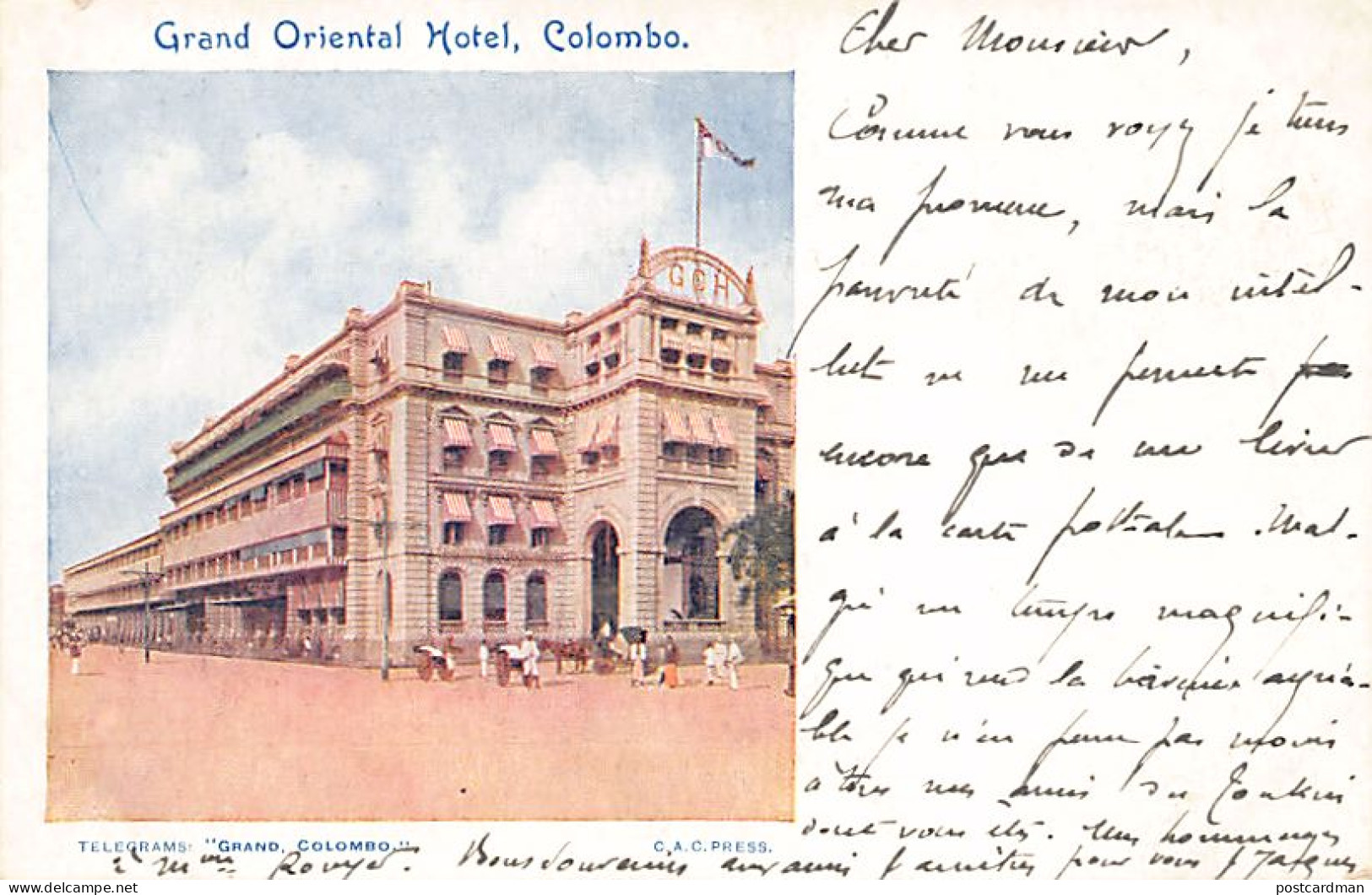 Sri Lanka - COLOMBO - Grand Oiental Hôtel - Publ. C.A.C. Press  - Sri Lanka (Ceylon)