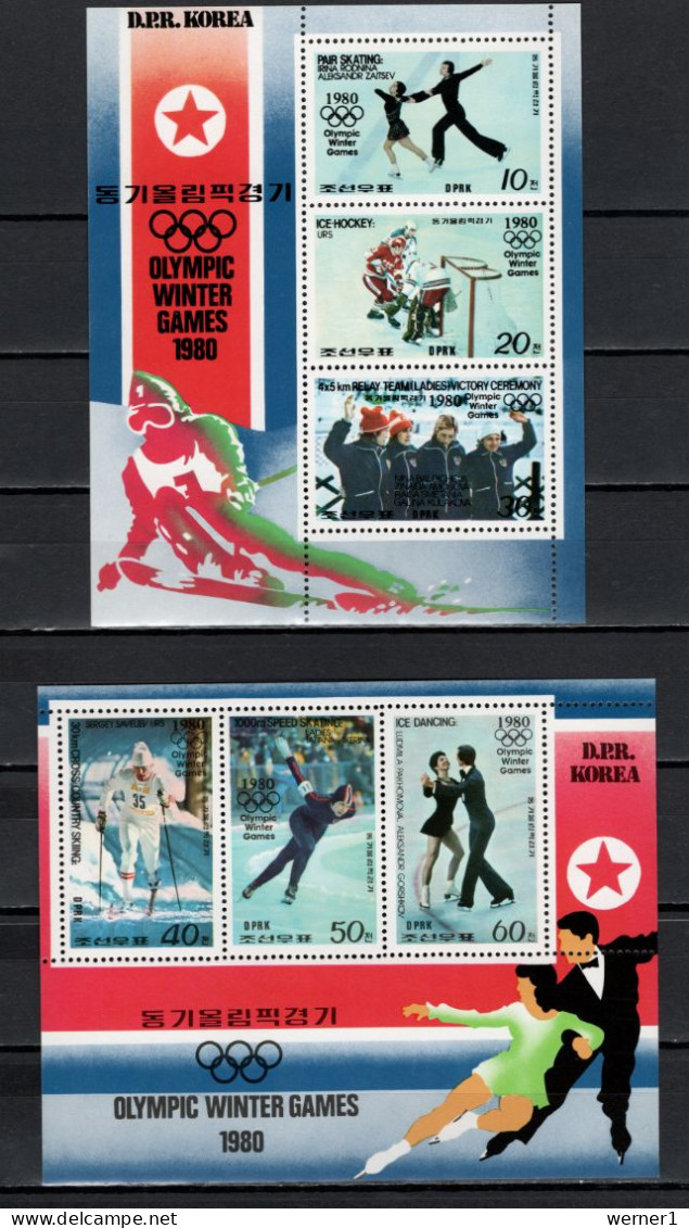 North Korea 1979 Olympic Games Lake Placid Set Of 2 Sheetlets MNH - Hiver 1980: Lake Placid