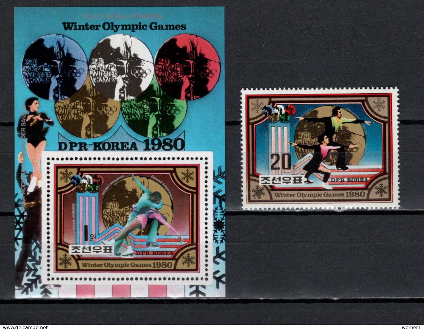 North Korea 1980 Olympic Games Lake Placid Stamp + S/s MNH - Winter 1980: Lake Placid