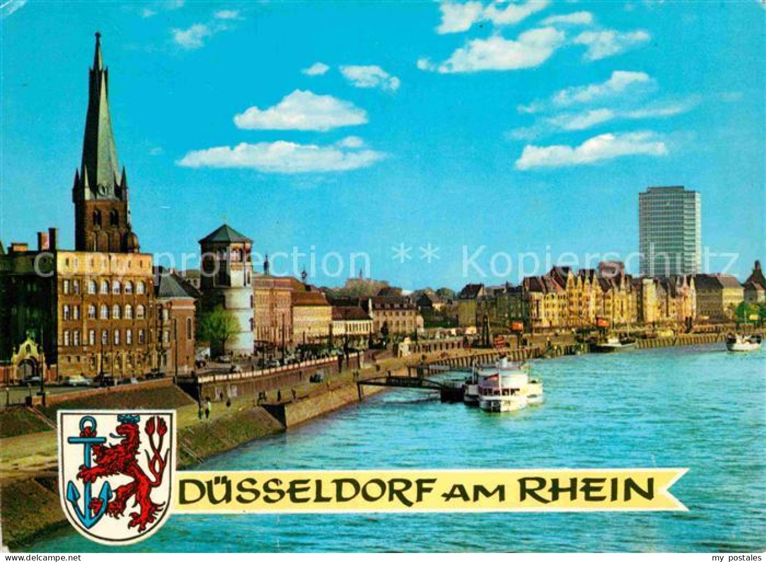 72875654 Duesseldorf Rheinufer Kirche Hochhaus Duesseldorf - Duesseldorf