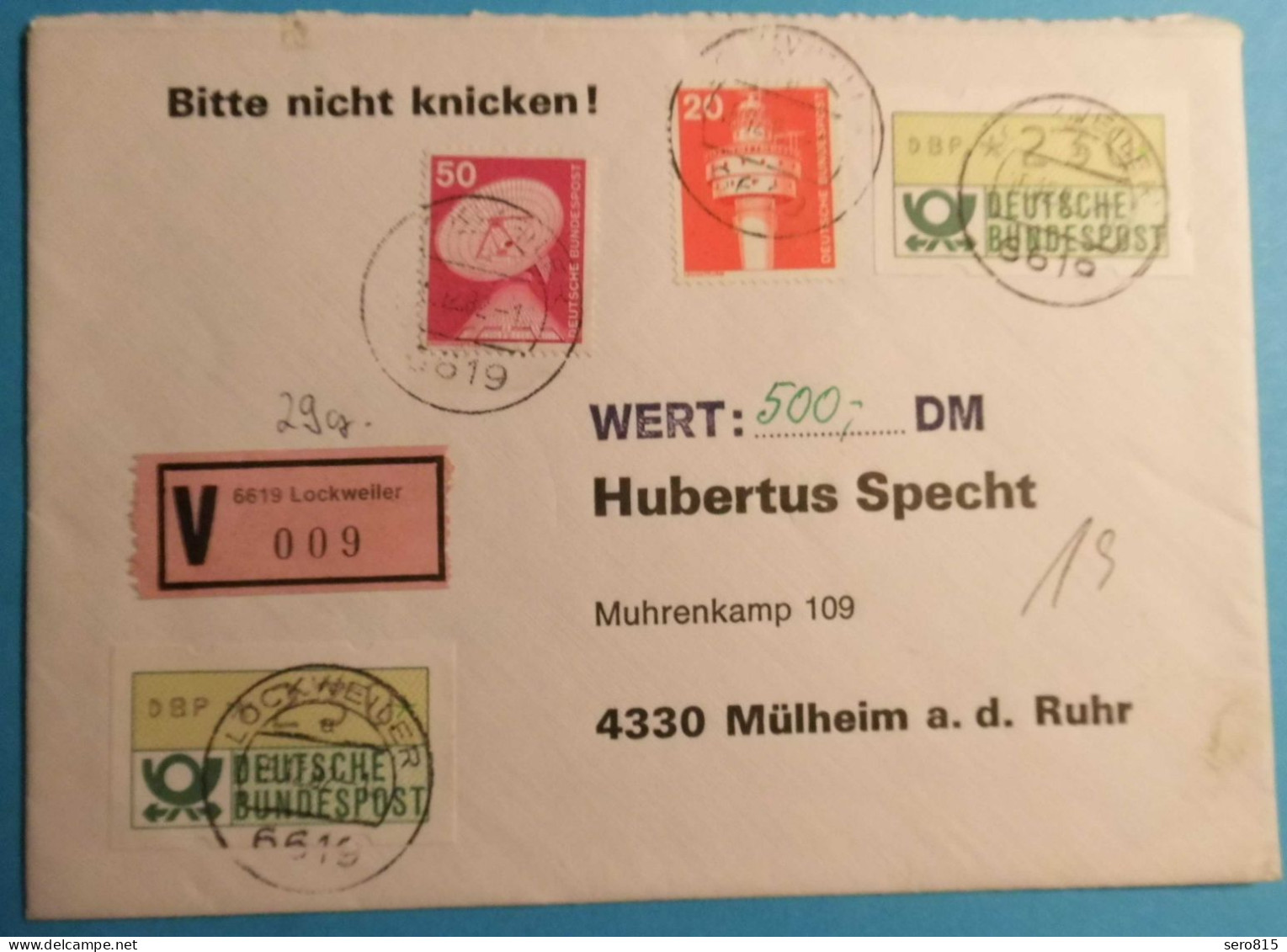 Bundesrepublik BRD 1982 Wertbrief Mif Automatenmarken   (87141 - Briefe U. Dokumente