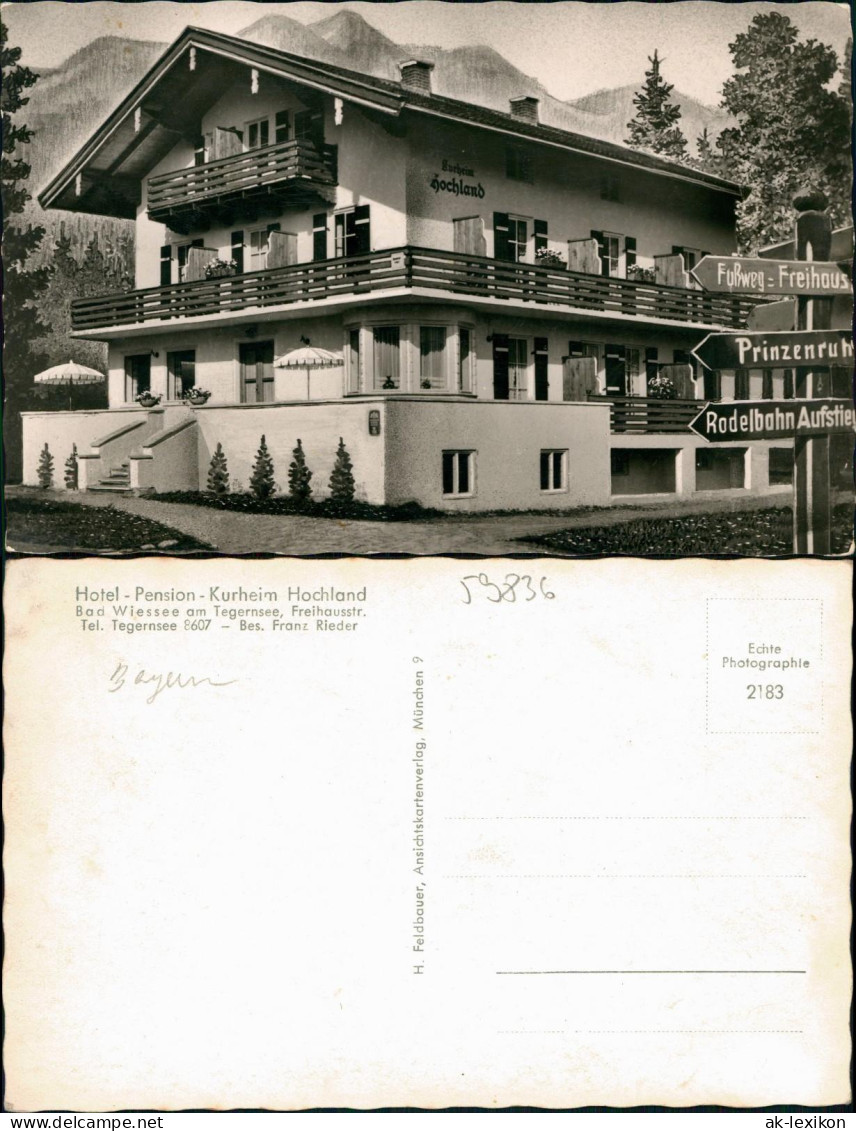 Ansichtskarte Bad Wiessee Hotel - Pension - Kurheim Hochland 1958 - Bad Wiessee