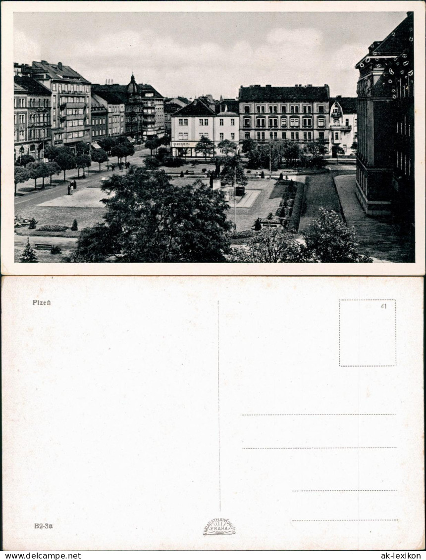 Postcard Pilsen Plzeň Platz 1932 - Czech Republic