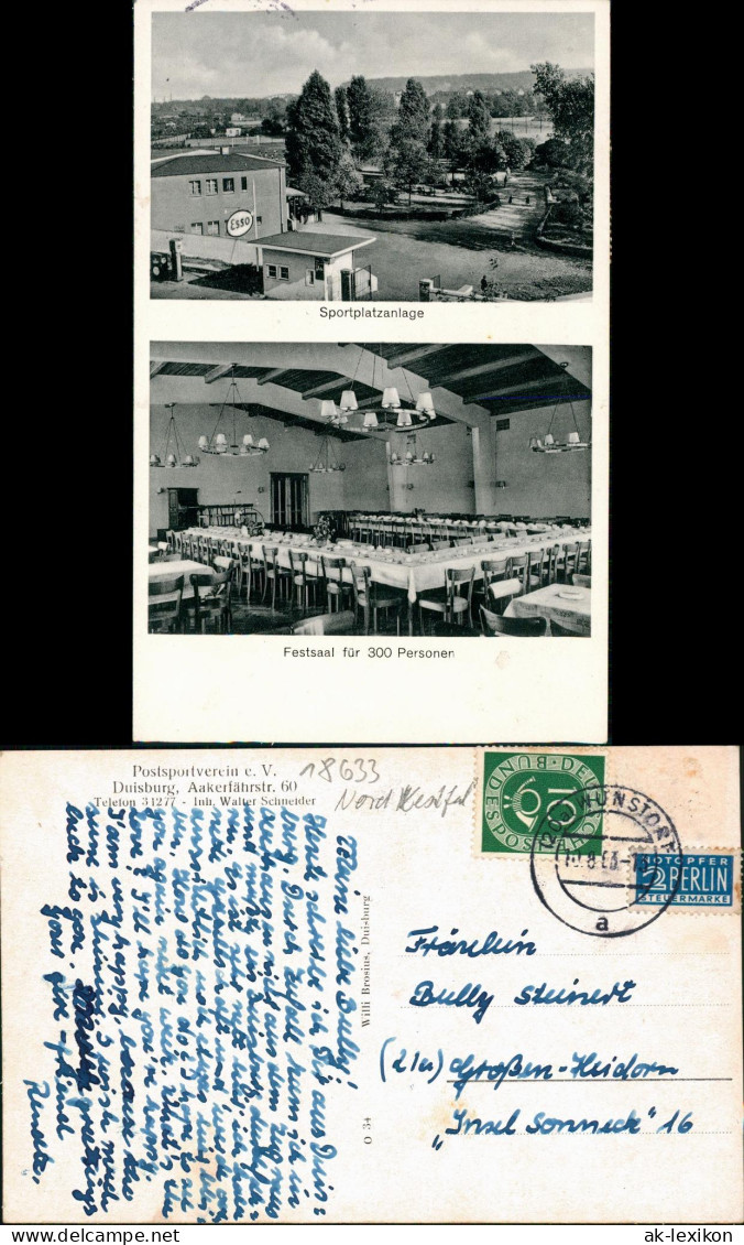 Duisburg 2 Bild: Postsportverein Aakerfährstraße Esso Tankstelle 1953 - Duisburg