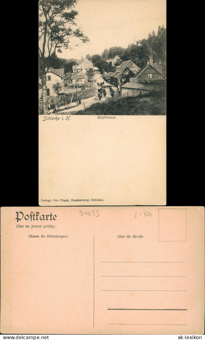 Ansichtskarte Schierke Dorfstraße 1913 - Autres & Non Classés