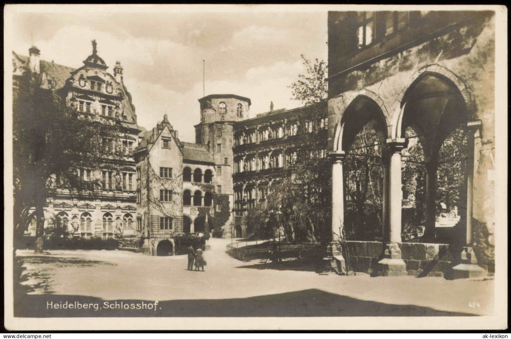 Ansichtskarte Heidelberg Heidelberger Schloss Schlosshof 1920 - Heidelberg