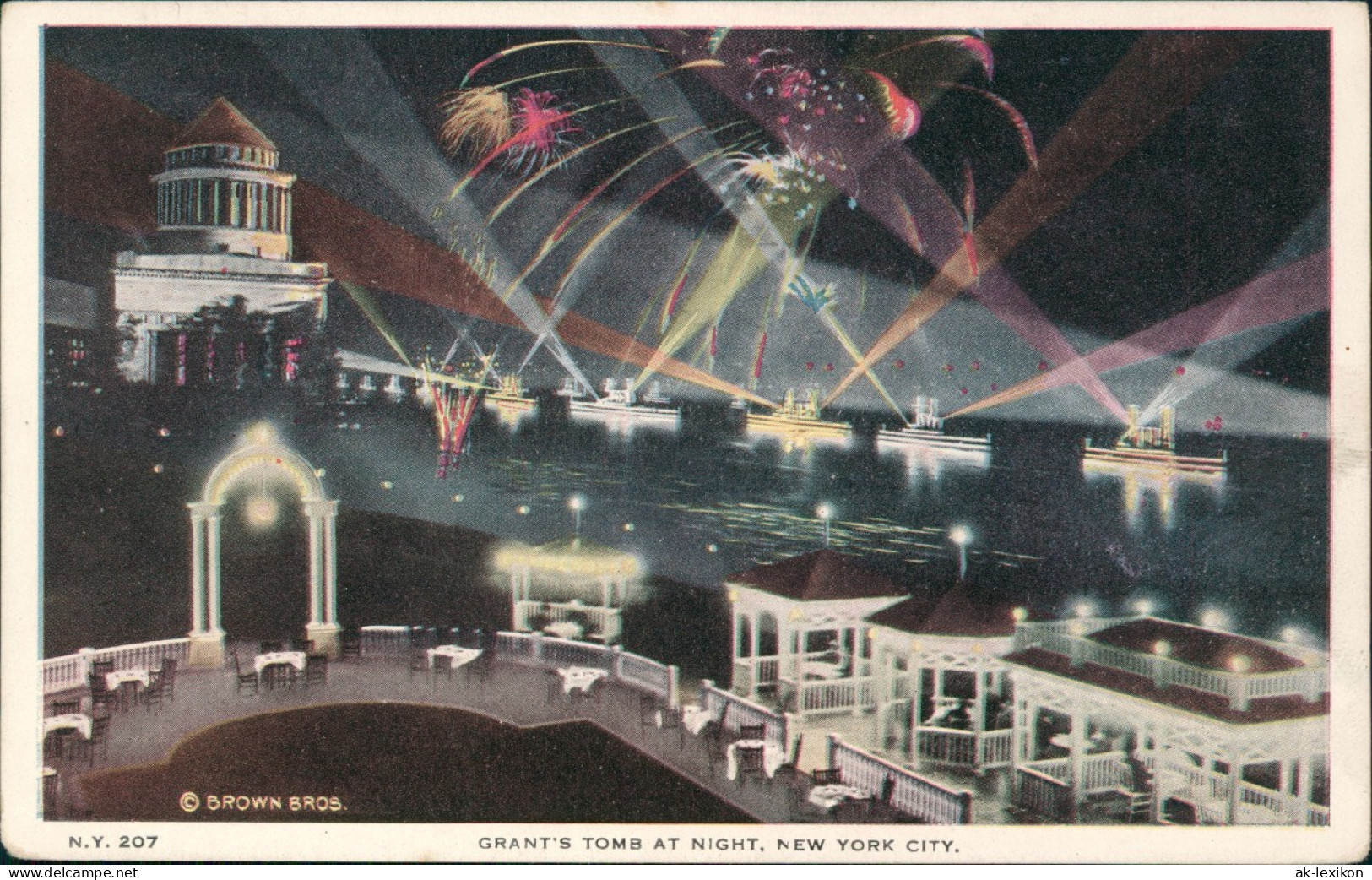 Postcard New York City GRANT'S TOMB AT NIGHT, NEW YORK CITY 1920 - Altri & Non Classificati