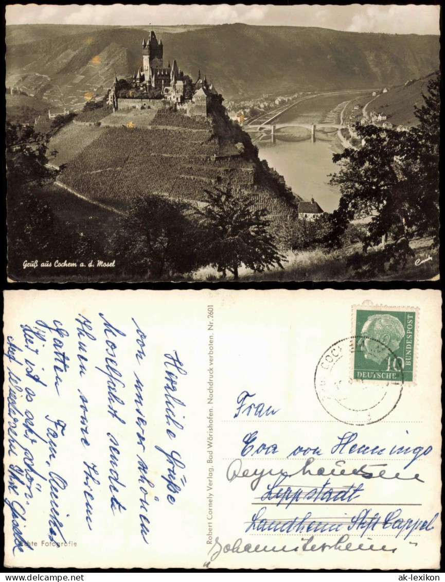 Ansichtskarte Cochem Kochem Panorama-Ansicht Mit Mosel Burg 1955 - Cochem