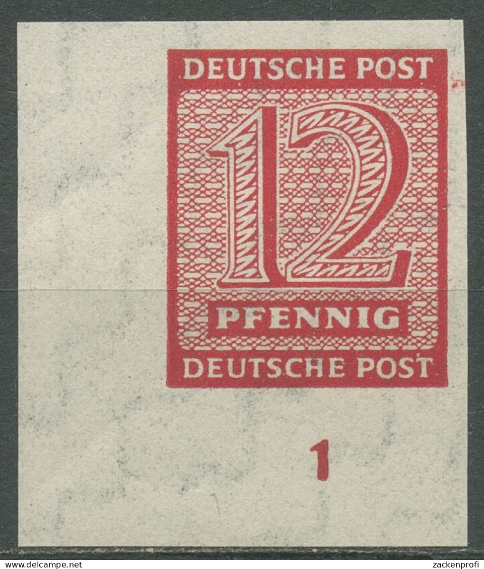 SBZ West-Sachsen 1945 Freim. Ziffern 119 X Ecke 3 Unten Links Postfrisch - Altri & Non Classificati