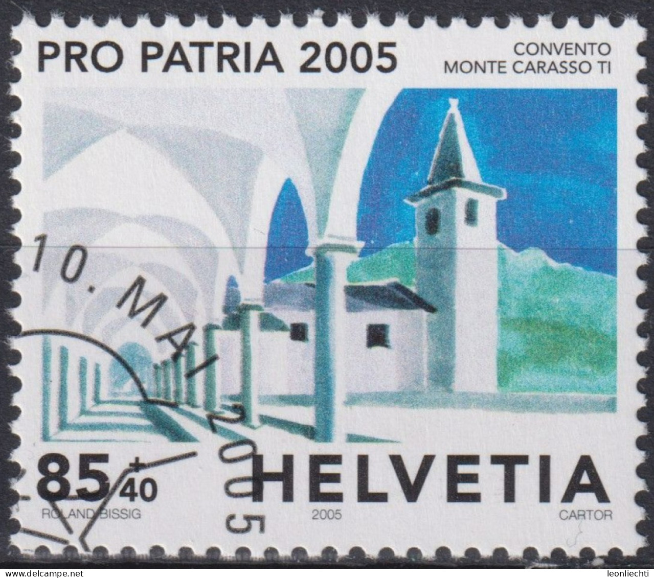 2005 Schweiz Pro Patria, Kloster Monte Carasso TI ⵙ Zum:CH B289, Mi:CH 1919, Yt:CH 1845 - Gebraucht
