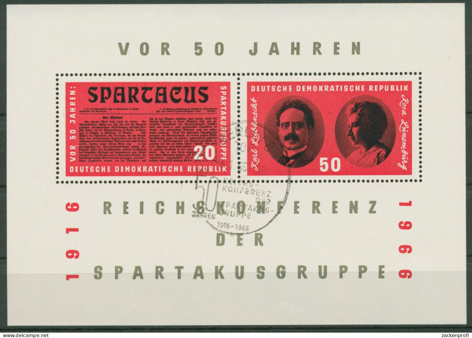 DDR 1966 Spartakusbund Block 25 Sonderstempel Gestempelt (C96723) - Otros & Sin Clasificación