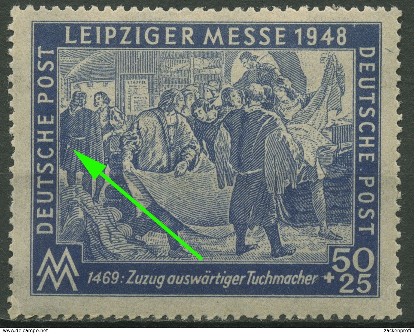 SBZ Allgemeine Ausgabe 1948 Leipziger Messe M. Plattenfehler 199 A IV Postfrisch - Otros & Sin Clasificación