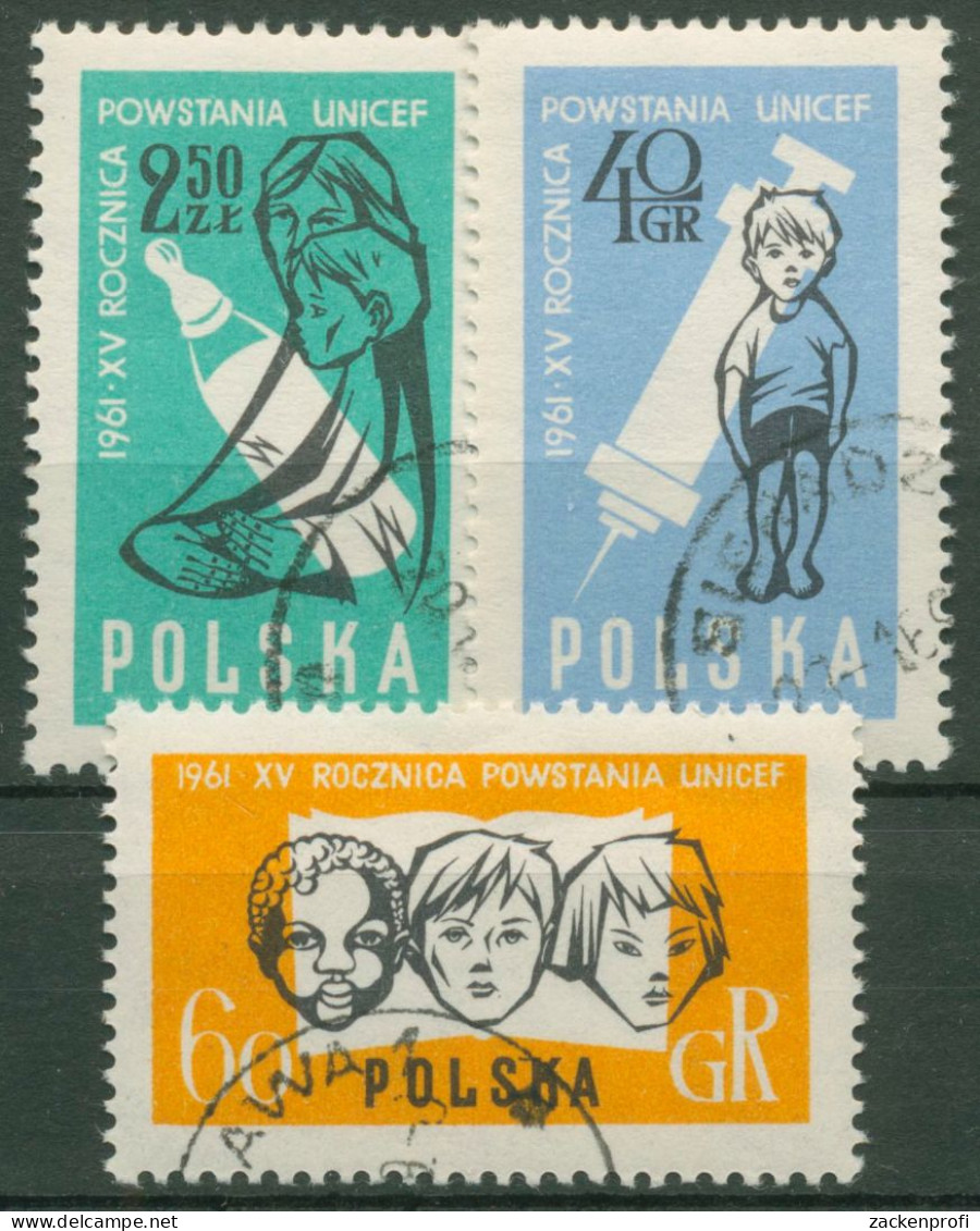 Polen 1961 Kinderhilfswerk UNICEF 1272/74 Gestempelt - Used Stamps