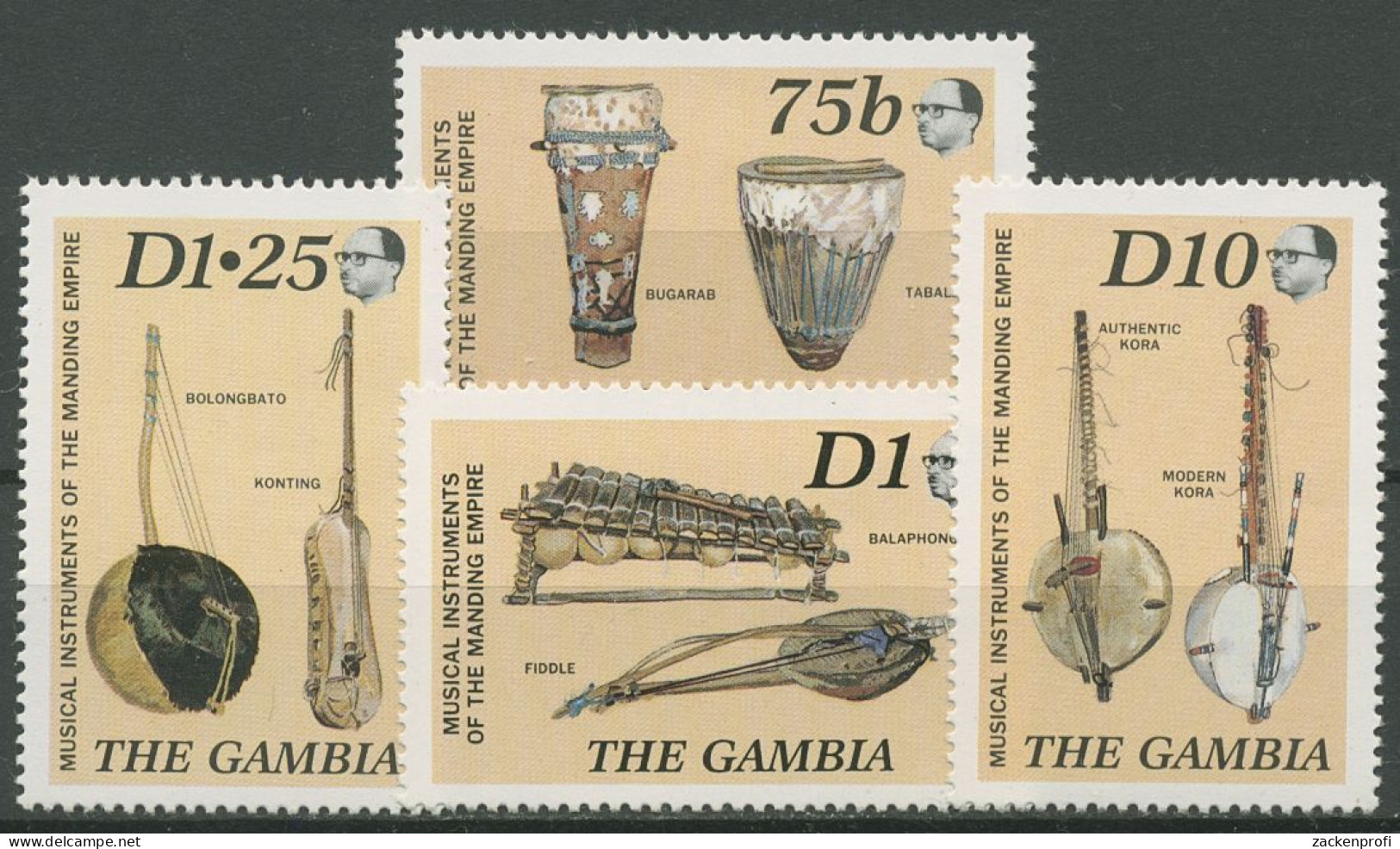 Gambia 1987 Musikinstrumente Im Reich Der Mandinka 663/66 Postfrisch - Gambie (1965-...)
