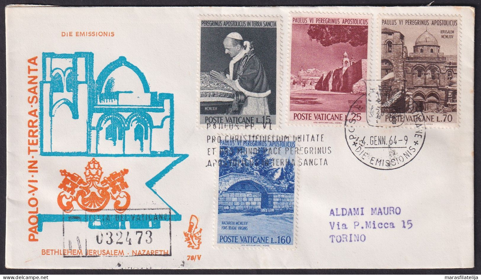 Vatican 1964, Journey To The Holy Land, FDC - Autres & Non Classés