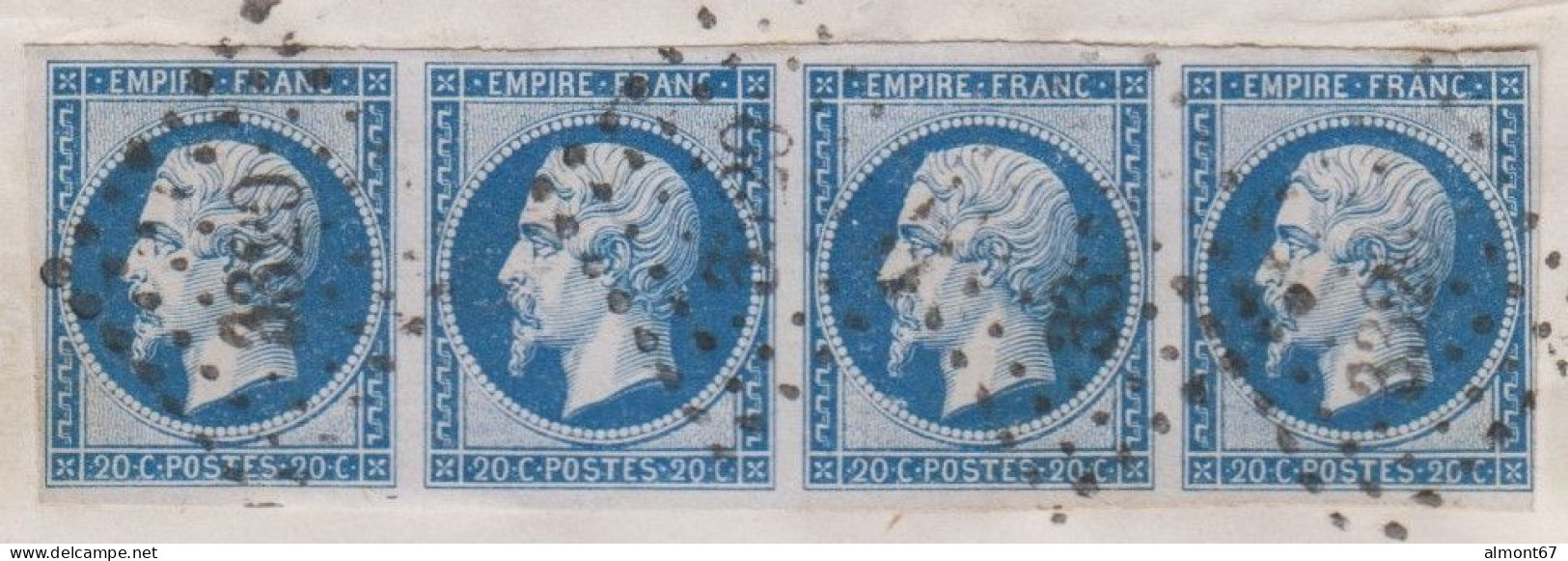 Napoléon - TB Bande De 4 Du 14B  Sur Enveloppe De Tarbes - Cote 180 € - 1853-1860 Napoléon III