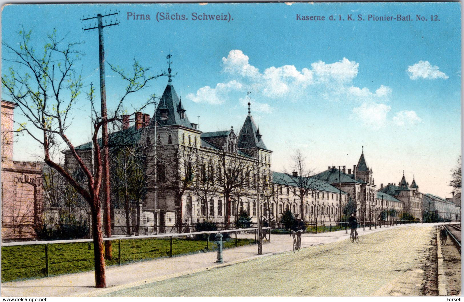 Pirna (Sächsische Schweiz) Kaserne D.1 K.S. Pionier Batl. No 12 (Feldpost Pirna 1915) - Pirna