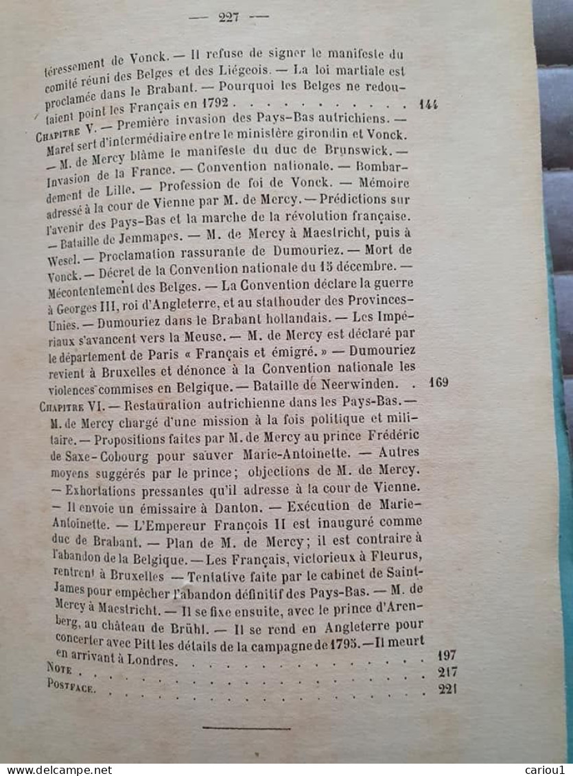 C1 REVOLUTION BELGIQUE Juste LE COMTE DE MERCY ARGENTEAU Port Inclus France - 1801-1900