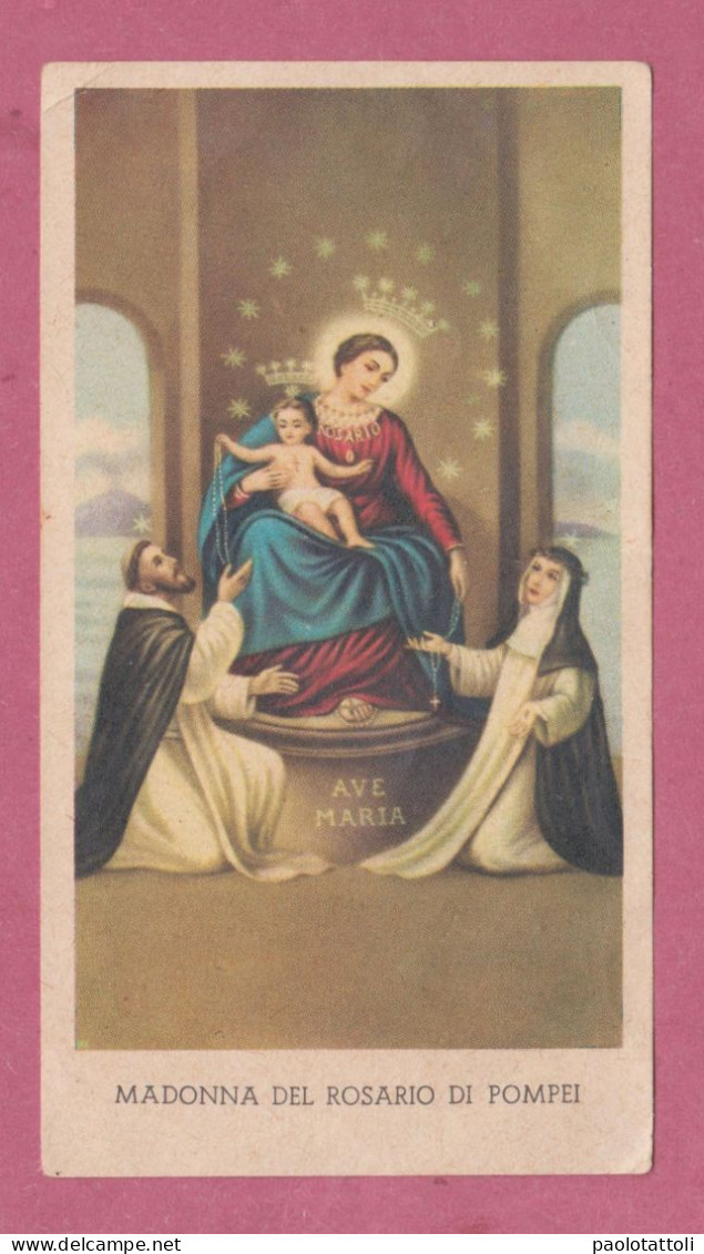 Holy Card, Santino- Madonna Del Rosario Di Pompei- Con Approvazione Ecclesiastica. - Ed. GMi, N° 125 - 101x 56mm - Images Religieuses