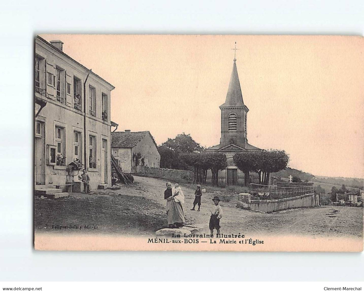 MENIL AUX BOIS : La Mairie Et L'Eglise - Très Bon état - Autres & Non Classés