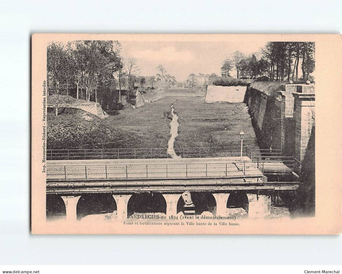 LANDRECIES : Avant Le Démantèlement En 1894, Fossé Et Fortification Séparant La Ville Haute Et Basse - état - Landrecies