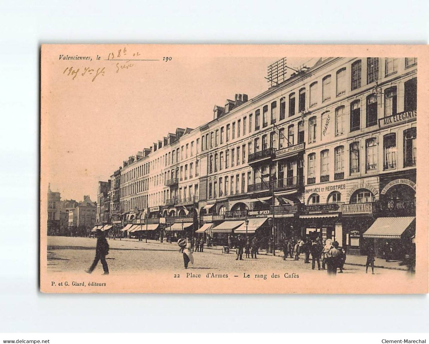 VALENCIENNES : Place D'Armes, Le Rang Des Cafés - Très Bon état - Valenciennes