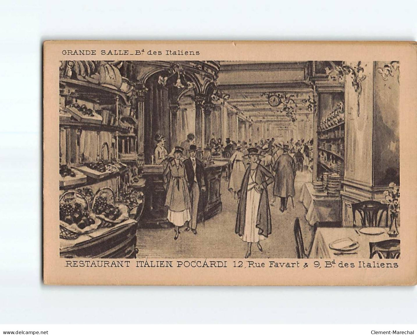 PARIS : Restaurant Italien Poccardi, Grande Salle - état - Bar, Alberghi, Ristoranti