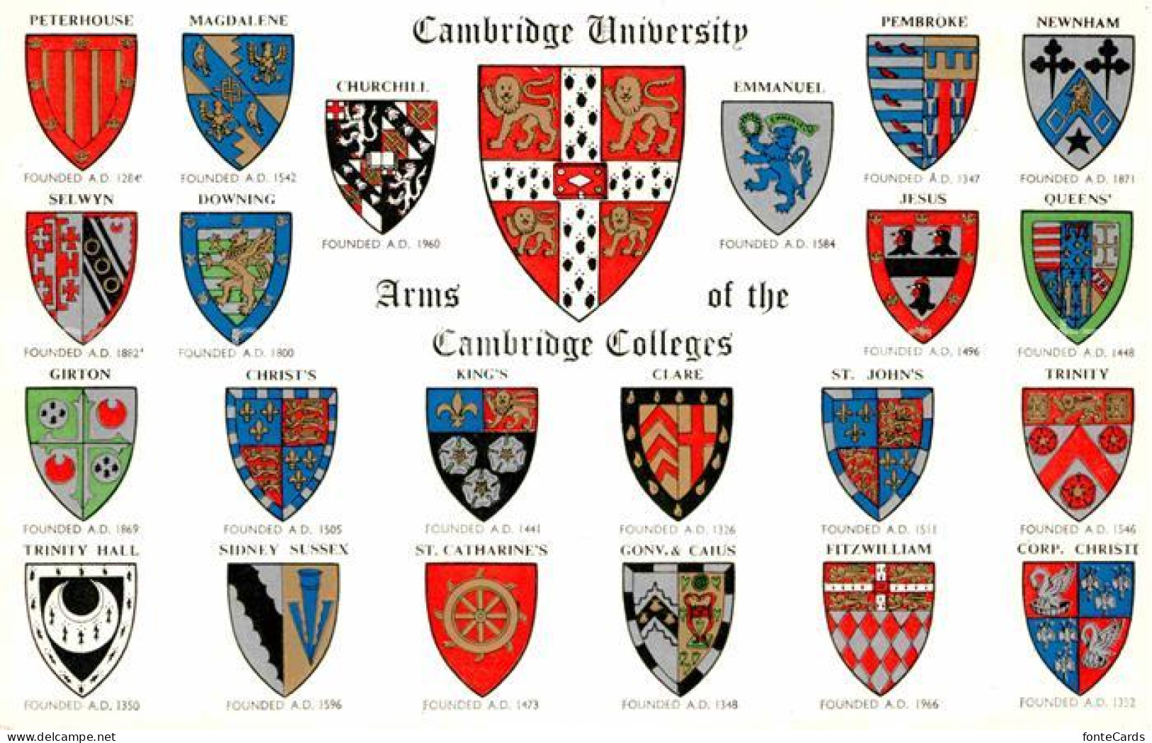 72666223 Cambridge Cambridgeshire University Arms Of The Cambridge Colleges Camb - Andere & Zonder Classificatie