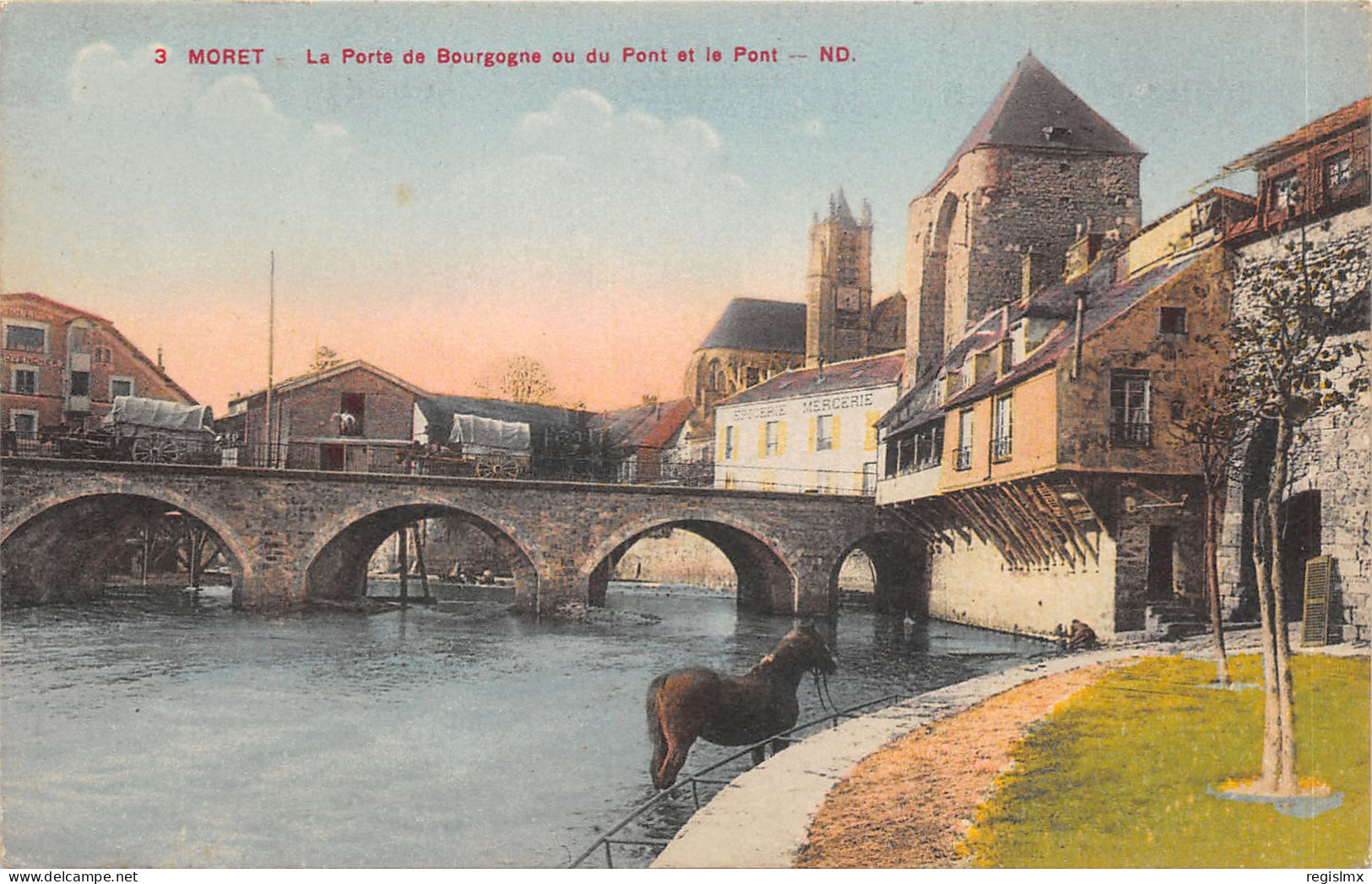 77-MORET SUR LOING-PORTE DE BOURGOGNE-N°T2412-B/0329 - Moret Sur Loing