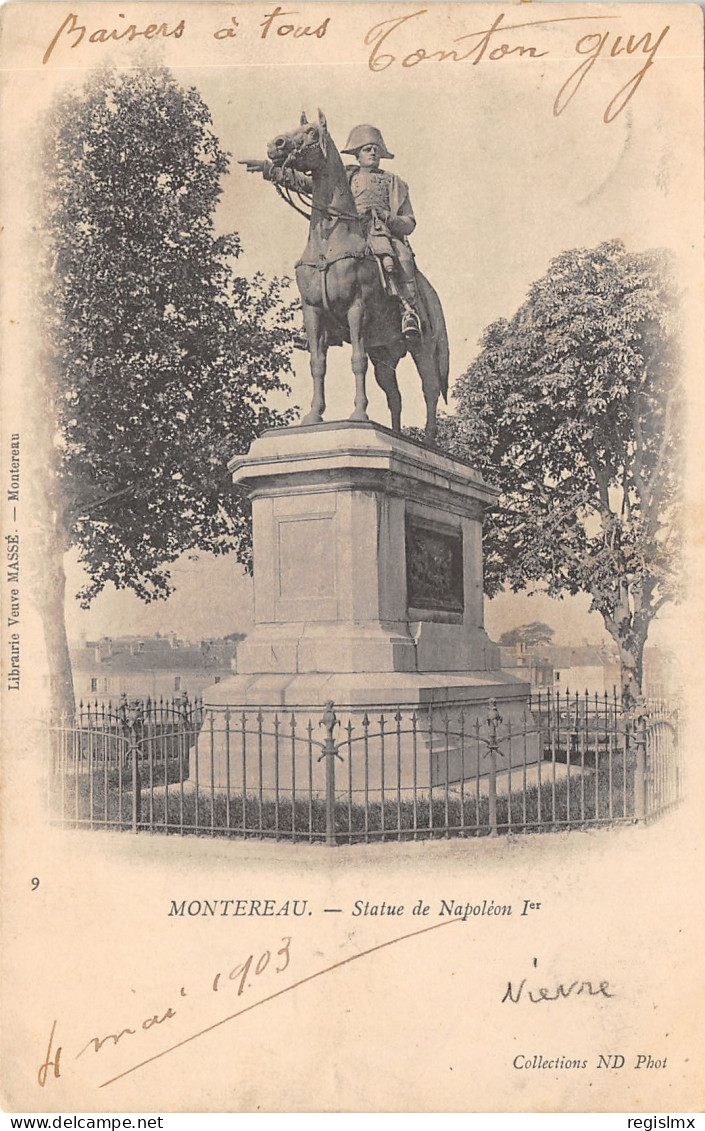 77-MONTEREAU-STATUE DE NAPOLEON IER-N°T2412-A/0191 - Montereau