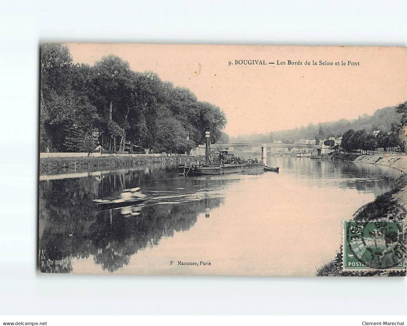 BOUGIVAL : Les Bords De La Seine Et Le Pont - Très Bon état - Bougival