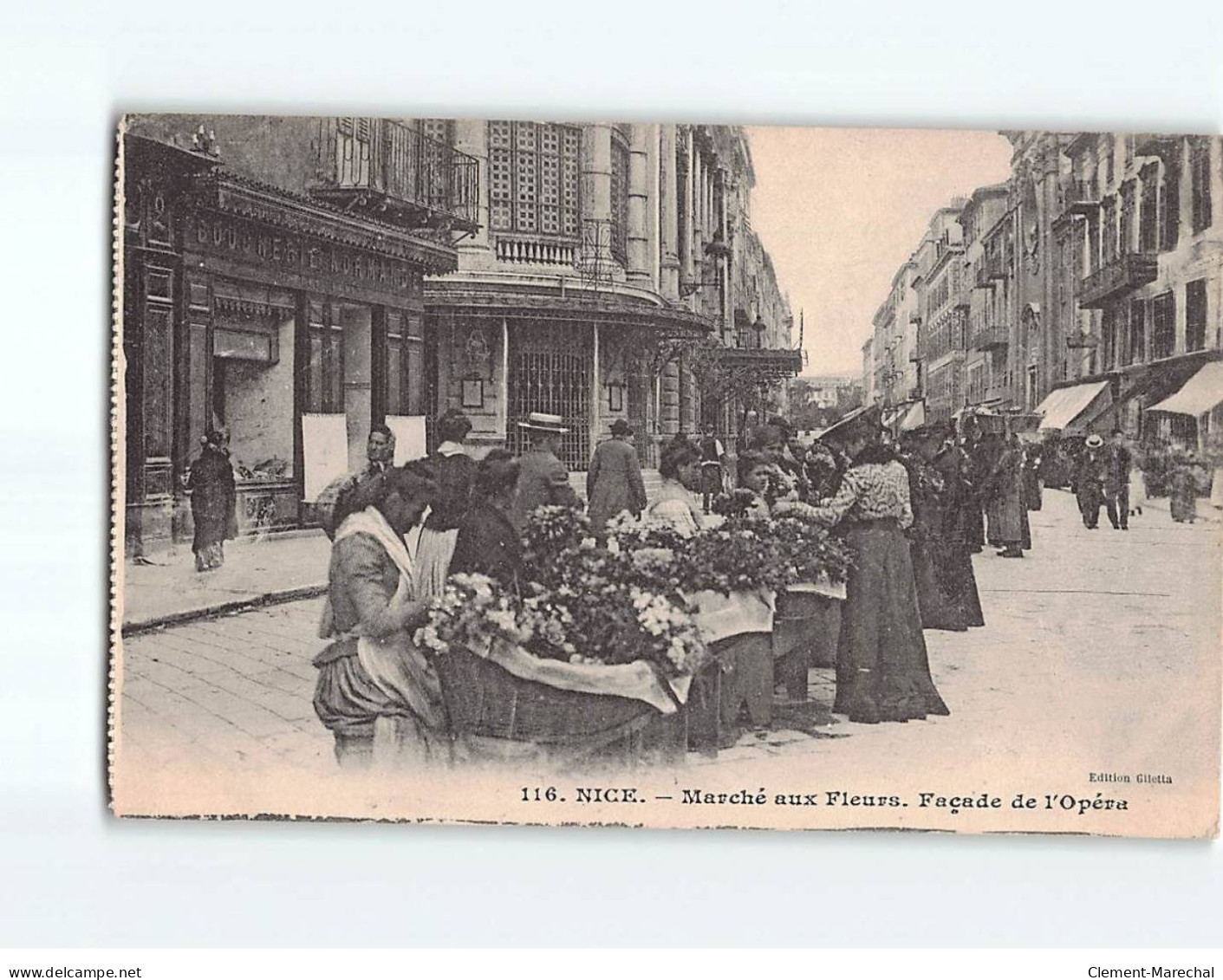 NICE: Marché Aux Fleurs, Façade De L'Opéra - Très Bon état - Marchés, Fêtes