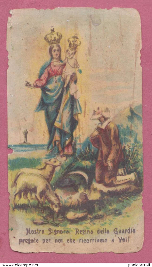 Santino, Holy Card- Nostra Signora Regina Della Guardia. Pregate Per Noi Che Ricorriamo A Voi- Dim. 104x 59mm - Devotion Images