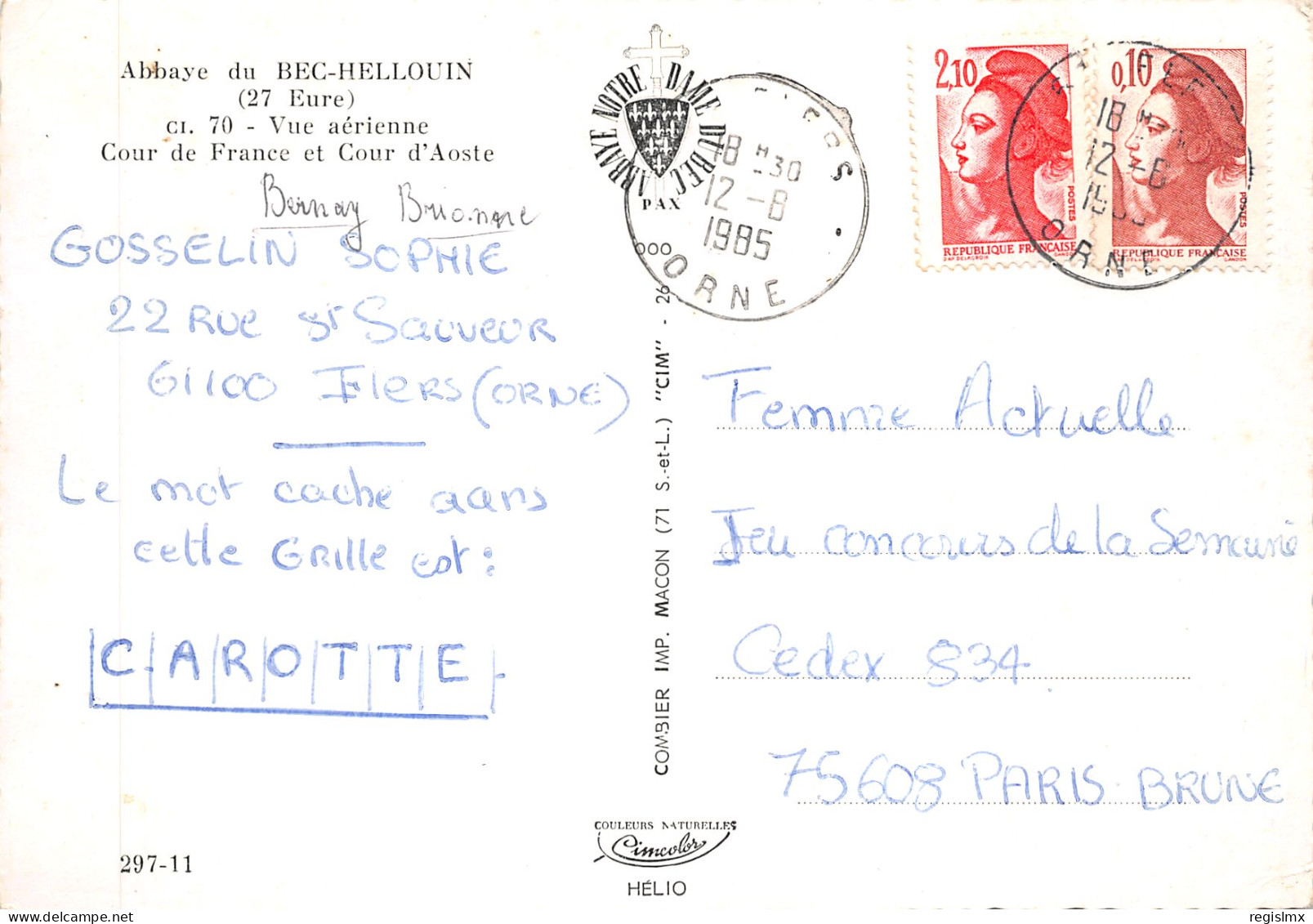 27-LE BEC HELLOUIN-L ABBAYE-N°T568-A/0197 - Sonstige & Ohne Zuordnung