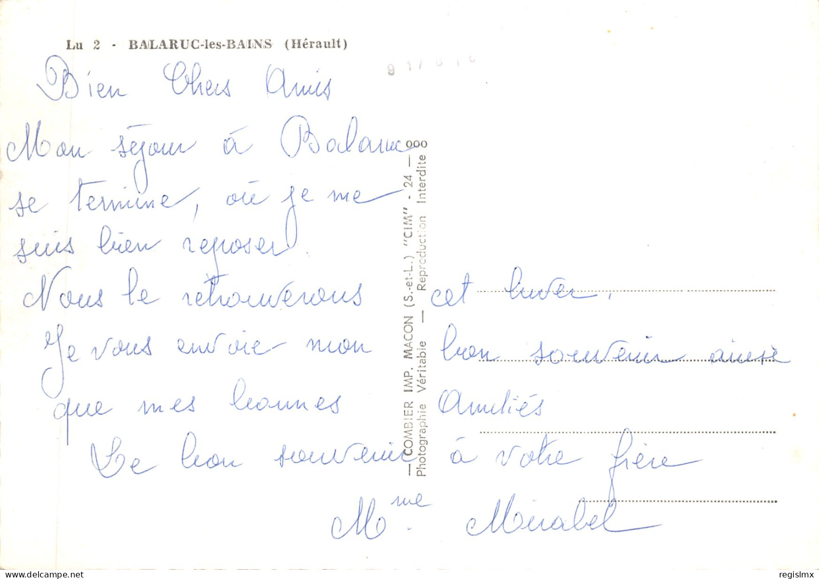 34-BALARUC LES BAINS-N°T568-C/0301 - Other & Unclassified