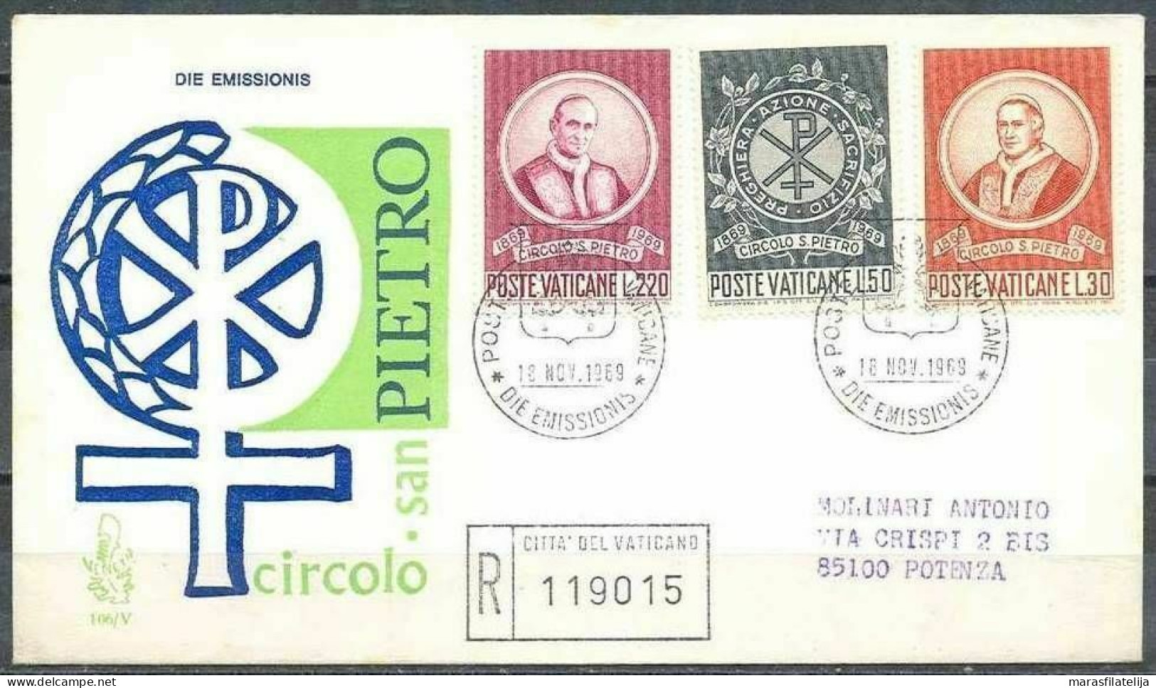 Vatican 1969, Circolo S. Pietro, Nice FDC - Other & Unclassified