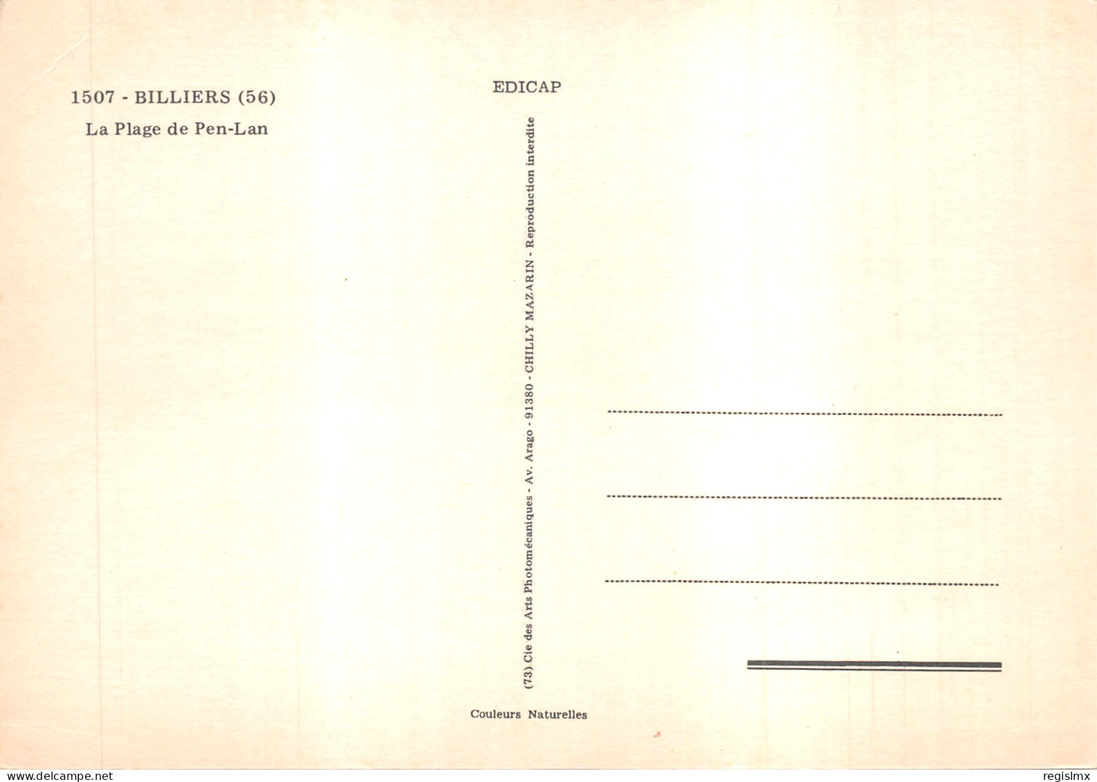 56-BILLIERS-N°T571-B/0261 - Sonstige & Ohne Zuordnung