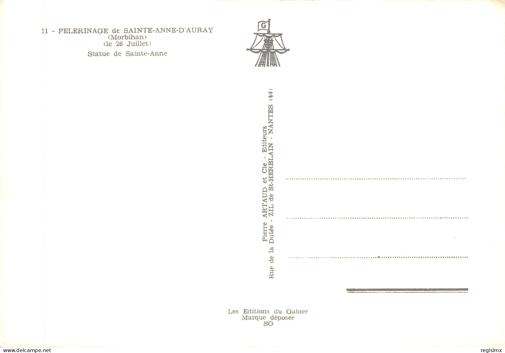 56-SAINTE ANNE D AURAY-PELERINAGE-N°T571-B/0207 - Sainte Anne D'Auray