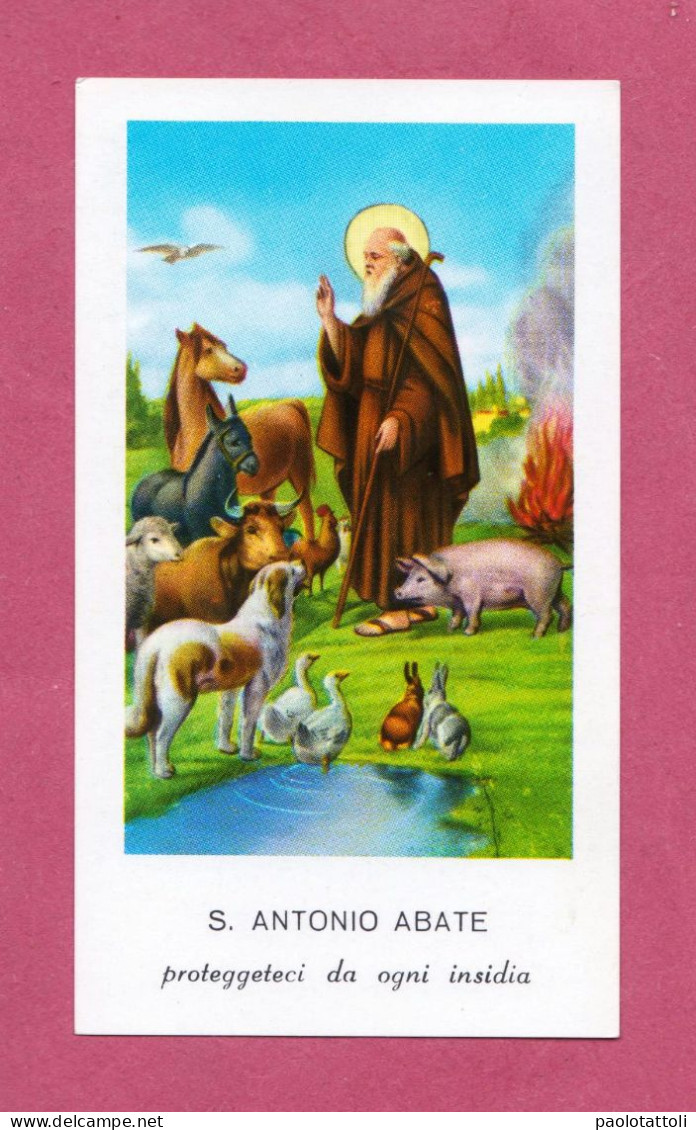 Holy Card, Santino- S. Antonio Abate. Proteggici Da Ogni Insidia- Con Approvazione Ecclesiastica- Ed. GMi N° 45 - - Devotion Images