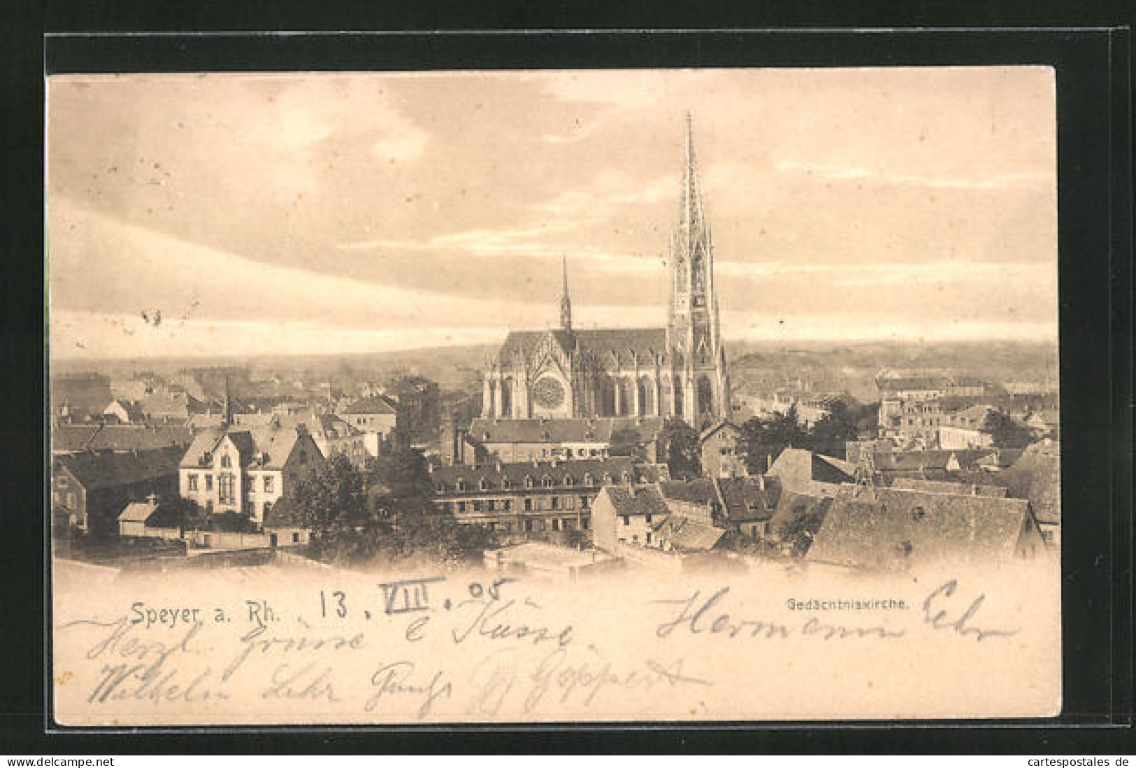 AK Speyer A. Rh., Teilansicht Mit Kirche  - Speyer